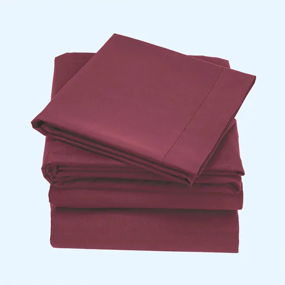 Juego Sábanas Suavitec Plus Matrimonial Concord Color Vino Diseño De La Tela Liso
