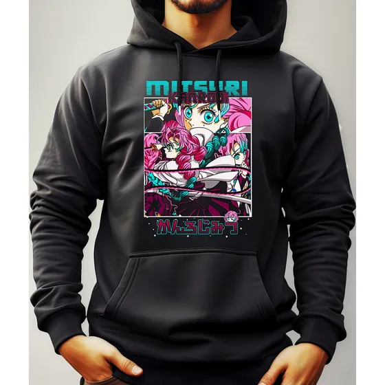 Buzo Canguro Con Capucha Anime Mitsuri Demon Slayer 