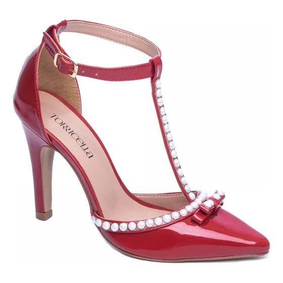 Scarpin Sapato Modelo  Salto Alto Fino Noiva Pérolas Luxo