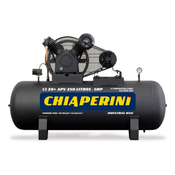 Compressor de ar elétrico Chiaperini Industrial Mais CJ 20+ APV 250L 250L 5hp 220V