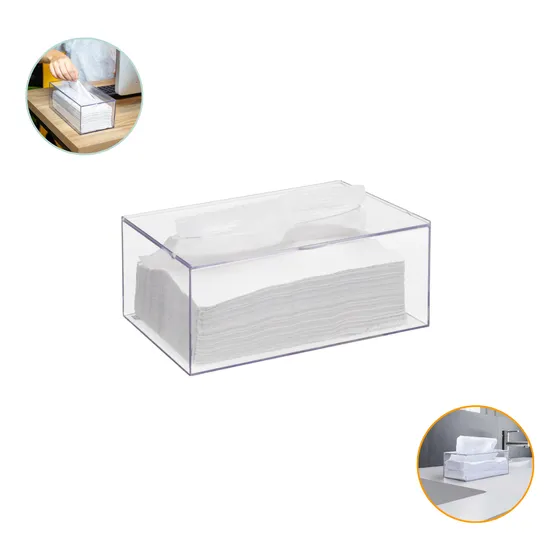 Caixa Interfolha Acrílico Porta Lenço Papel Toalha De Mesa
