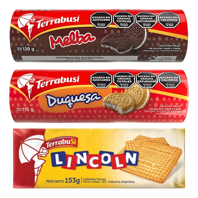 Combo Galletitas Melba Lincoln Duquesas Clásicas Pack X3