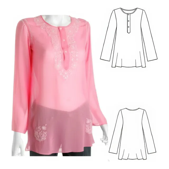 ( Moldes De Ropa)  Blusa Bluson Mujer 0930