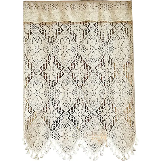 Cortinas Con Cenefa, Cortinas Cortas Y Huecas De Ganchillo C