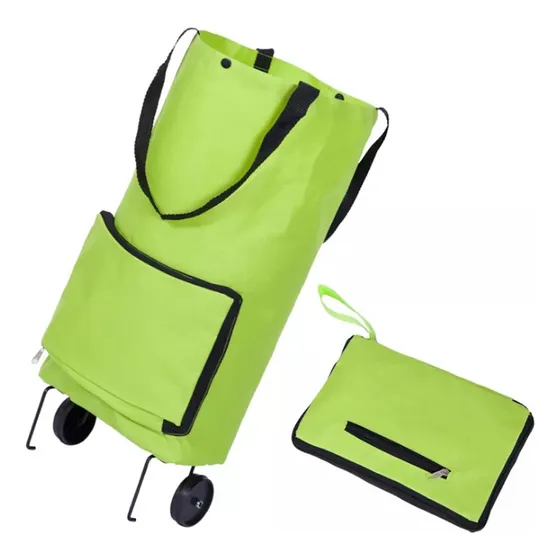Bolso Plegable Carrito Con Ruedas Para Compras Feria 2 En 1