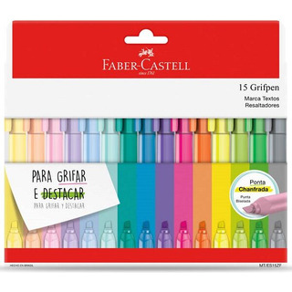 Marca Texto Grifpen Cartela Com 15 Cores - Faber Castell Marca Texto Grifpen Cartela Com 15 Cores - Faber Castell
