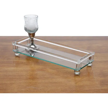 Bandeja Decorativa Wolff De Vidro 33cm X 12cm X 6cm