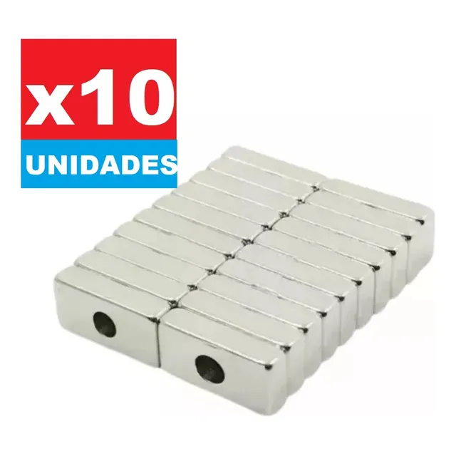 Imanes De Neodimio Rectangular N52 19x9x4mm 5 Unidades Nuevo