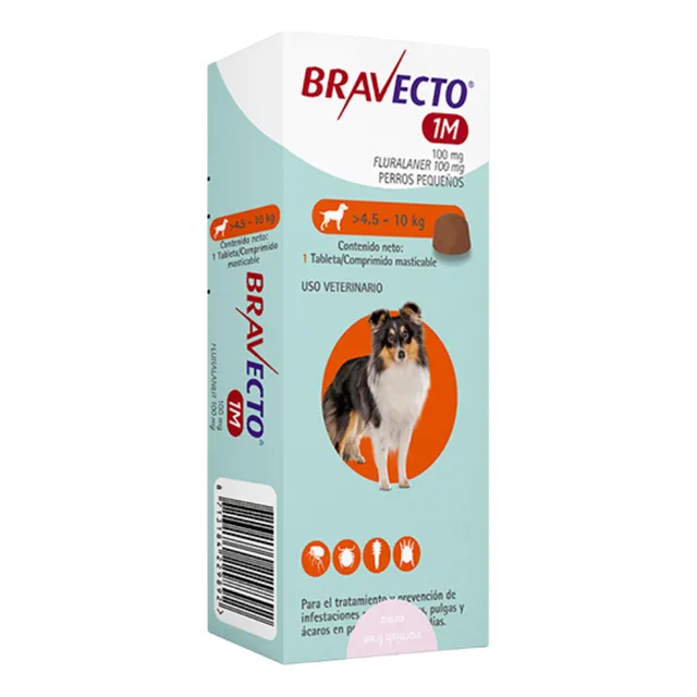 Bravecto 4.5a10 Kgs Para 37 Días De Protección.
