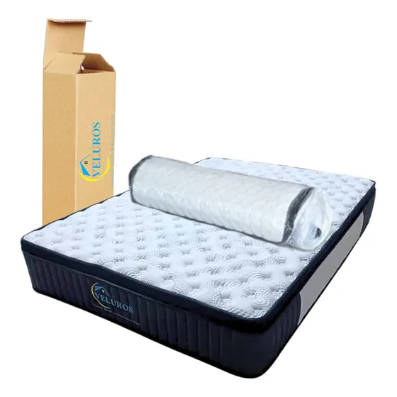 Colchón Veluros Ref.mpm30 Doble, Premiu Memory Foam, Resorte