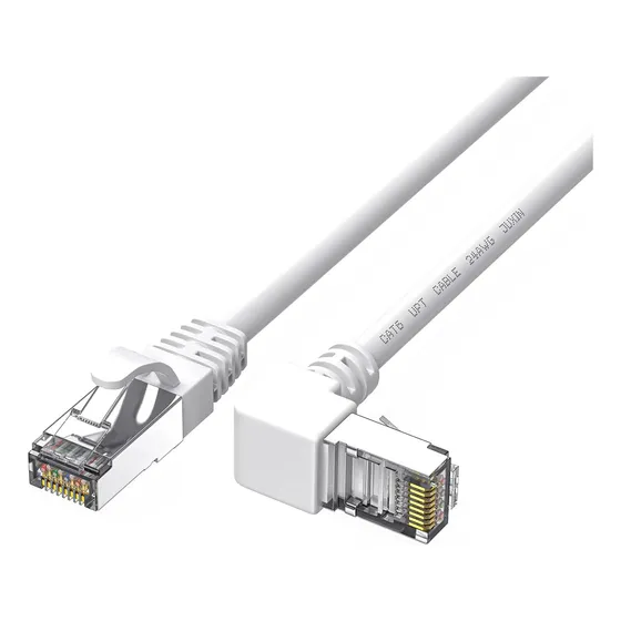 Juxinice Cable Ethernet Cat6 Blanco Ángulo De 90 Grados De 6