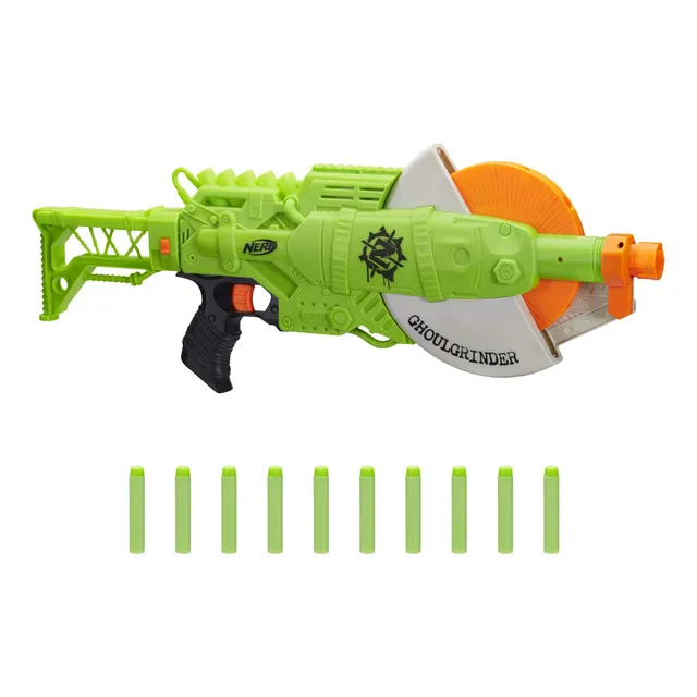 Lanzador Blaster Nerf Zombie Strike Ghoulgrinder C/10 Dardos