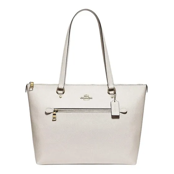 Bolsa Coach Tote Grande Nueva Y 100% Original Acabado De Los Herrajes Dorados Color Blanco