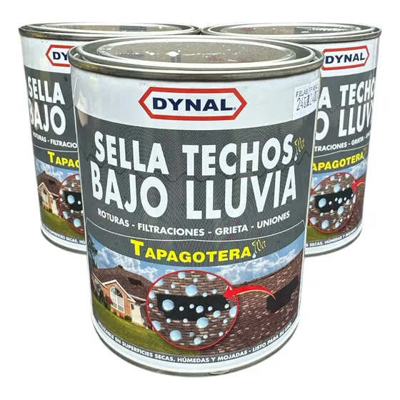 Tapagoteras Wet Sella Techos Bajo Lluvia Dynal 1kg Negro