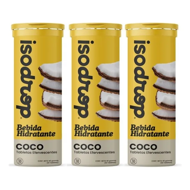 Electrolitos Efervescentes 3 Pack Sabor Coco Isodrop