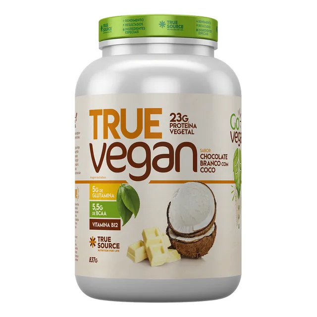 True Vegan Proteína Vegana 837g - True Source - Zero Lactose