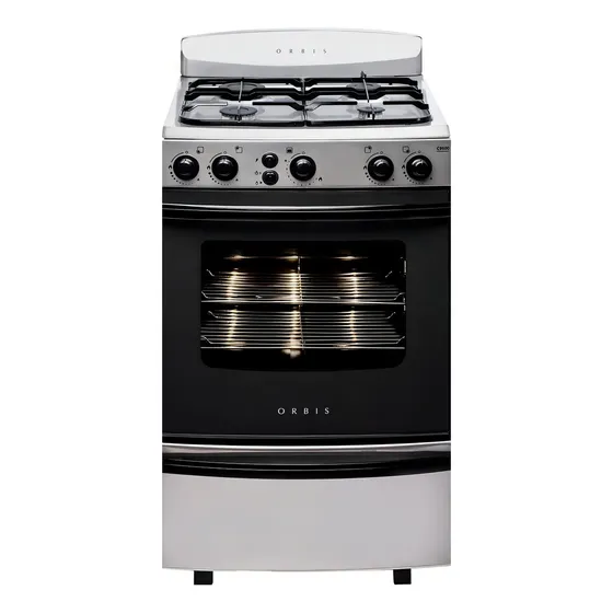 Cocina Orbis Serie 3958AC3 color acero con puerta con visor 220V