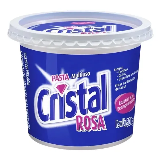 Sabão Em Pasta Cristal Rosa Pote 500g Limpeza Multiuso