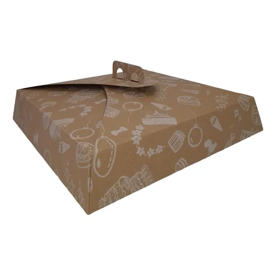 Caja 27x27x5 Tartas Tr Carton Manija (10u) Cod: 044