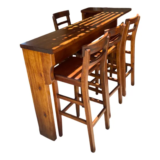 Barra De Madera Para Parrillero Barbacoa Exterior