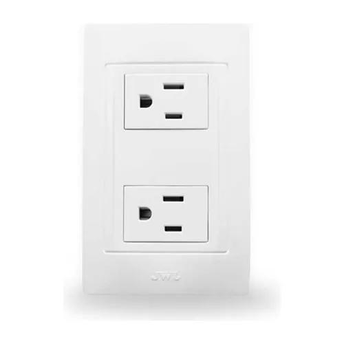 Placa Con 2 Tomas Corriente 20 Pzs  Jwj Blanco