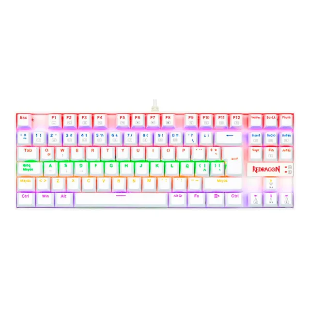 Teclado Gamer Redragon Kumara Rainbow K552w Sp White Switchr
