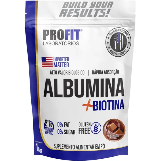 Suplemento Em Pó Profit Labs Albúmina Sabor Chocolate Em Refil De 1000g