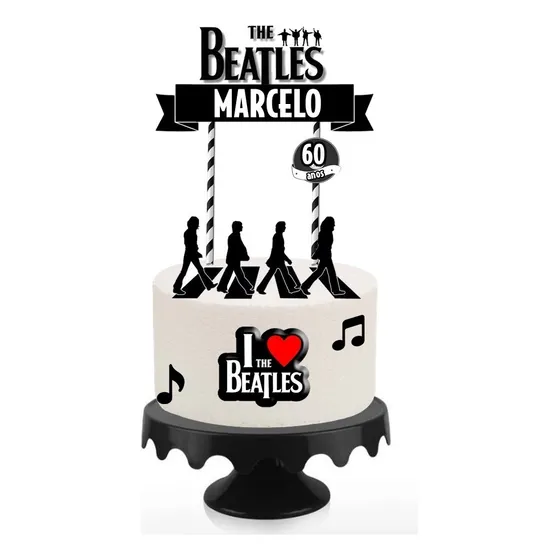 Topper Topo Enfeite De Bolo Nome E Idade Banda De Rock