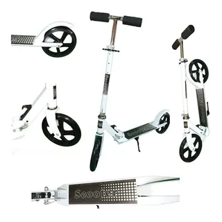 Patinete Resistente 100kg Branco Preto Para Jovens 7233 Patinete Resistente 100kg Branco Preto Para Jovens 7233