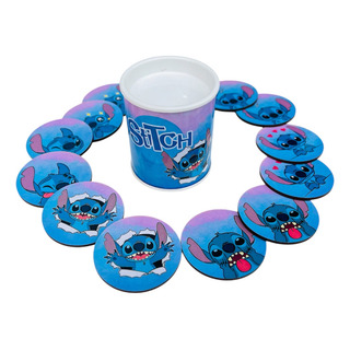 Kit 5 Jogo Da Memória Stitch 14pçs Mdf Tubo Lata Lembrança Kit 5 Jogo Da Memória Stitch 14pçs Mdf Tubo Lata Lembrança