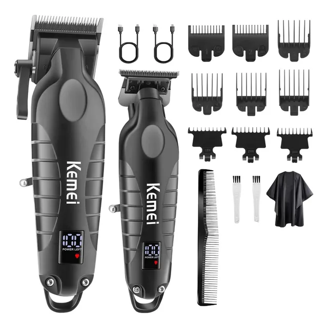 Pack Barbería Kemei Km-2290 Y Km-2293 Clipper + Trimmer