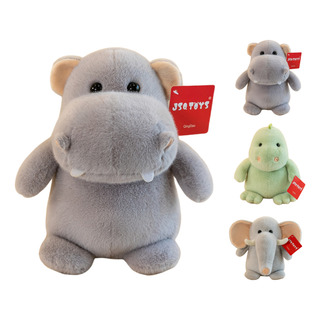 Regalo Niños Peluche Dinosaurio - Elefante E Hipopótamo 23cm Regalo Niños Peluche Dinosaurio - Elefante E Hipopótamo 23cm