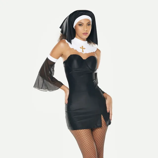 Disfraz De Monja Sexy Bombon Rojo