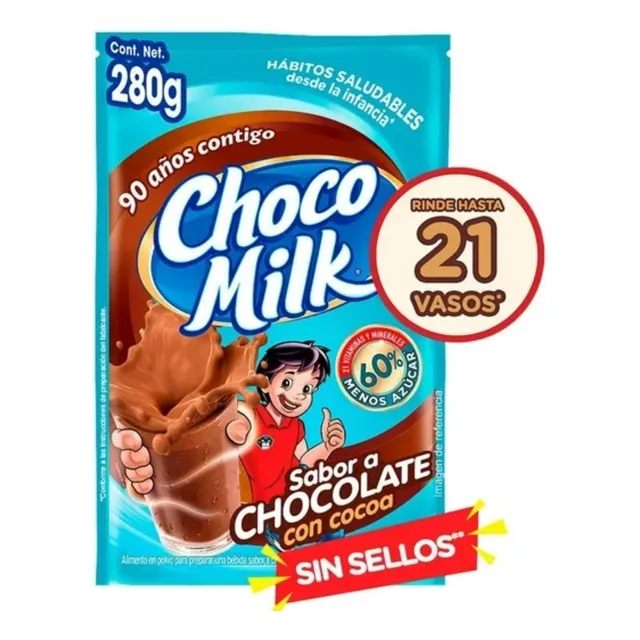 Chocolate Choco Milk 60% Menos Azúcar De 280 G (3 Piezas)