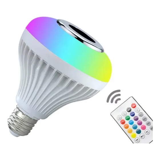 Bombillo Bluetooth Mp3 Led Rgb Colores E27 Con Control