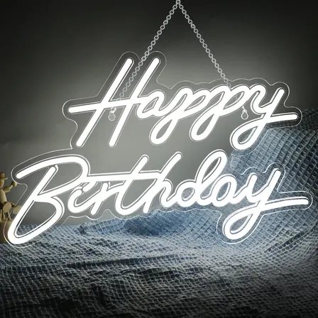 Letrero De Neón Happy Birthday Led Para Fiesta De Cumpleaños