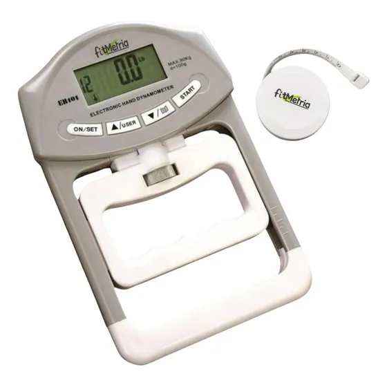 Dinamômetro digital manual medidor de força das mãos fisioterapia reabilitação e avaliação física até 90kg Fitmetria