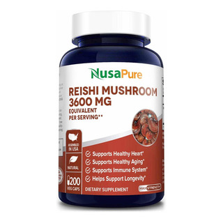 Hongo Reishi 3600mg Nusapure 200 Cápsulas Hecho En Usa Sabor S/n Hongo Reishi 3600mg Nusapure 200 Cápsulas Hecho En Usa Sabor S/n