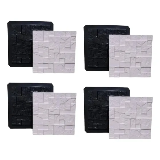 4 Formas 3d Modelo Pedrejada Molde 3d Para Gesso E Cimento