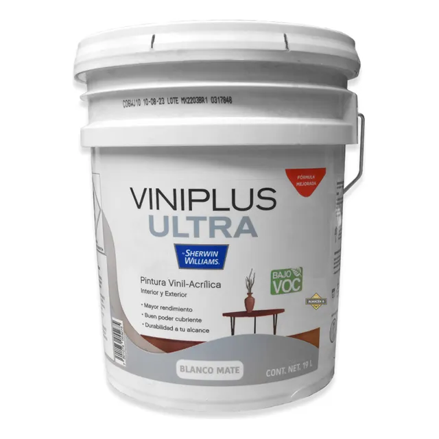 Pintura Blanca Mate Viniplus Ultra Sherwin Williams 19 Litro