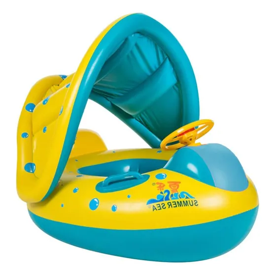 Boia Bote Bebê Infantil Inflável Piscina Cobertura Proteção Cor Menino