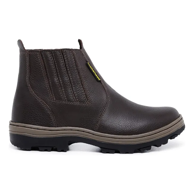 Bota Botina Em Couro Trabalho Ou Passeio