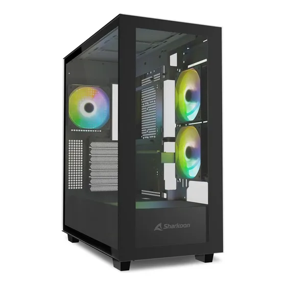 Gabinete Gamer Sharkoon Rebel C60 Rgb 4x Fan Doble Vidrio Bk