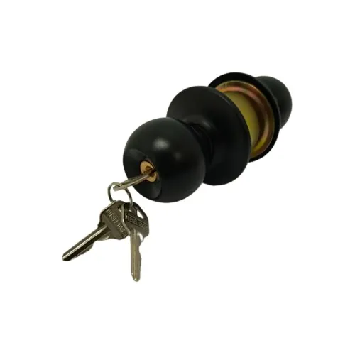 Cerradura De Pomo Negro Mate Con Sus 3 Llaves 