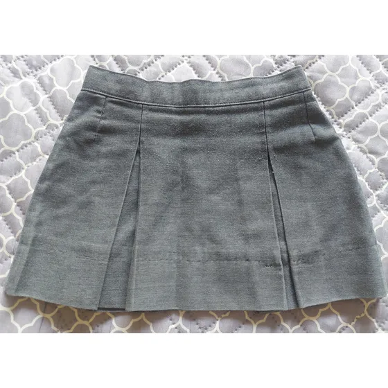 Pollera Escolar De Sarga Gris Dilo Talle 6 + 1 De Regalo!!