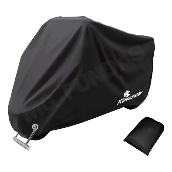 Funda Cobertor Impermeable Moto Bajaj Rouser Dominar Avenger Color Talle L - Logo Rouser Blanco - Con Ojal