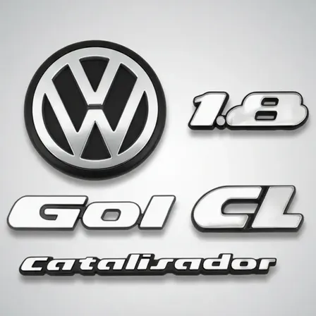 Kit Emblema Gol Cl 1.8 Catalisador Volkswagen 91 92 93 94