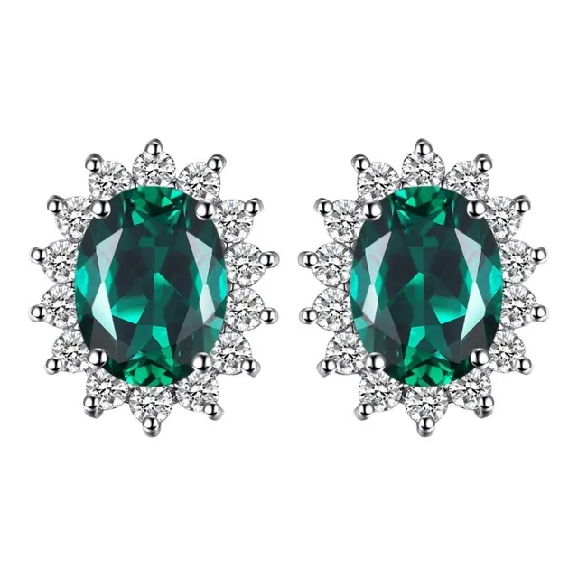Aretes Esmeralda Plata 925 Topos Topitos Dama Mujer +empaque