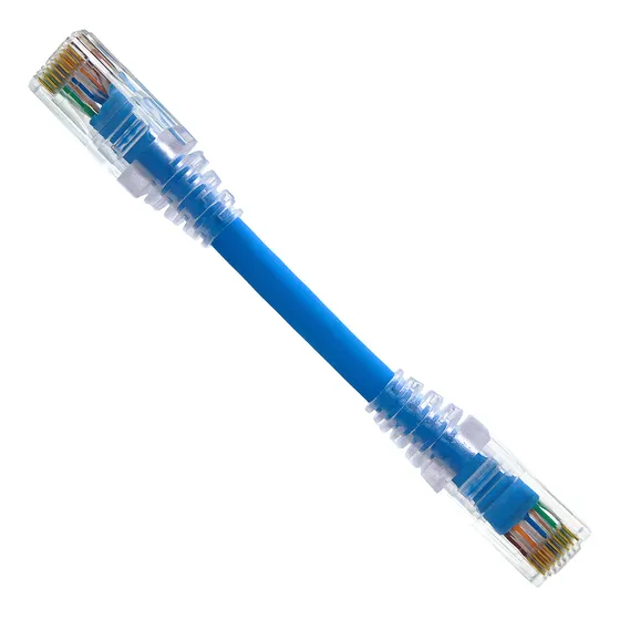 Kit 20 Unidades Patch Cord 100% Cobre Cat6 15 Cm Azul