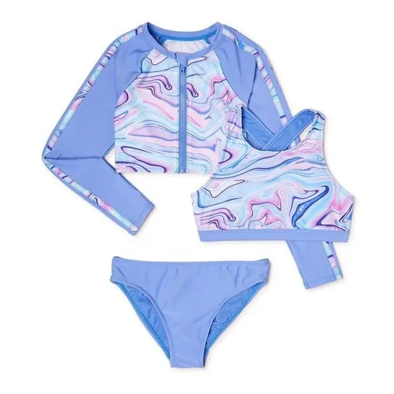 Traje De Baño 3 Piezas Con Protección Solar Upf50+ Importado
